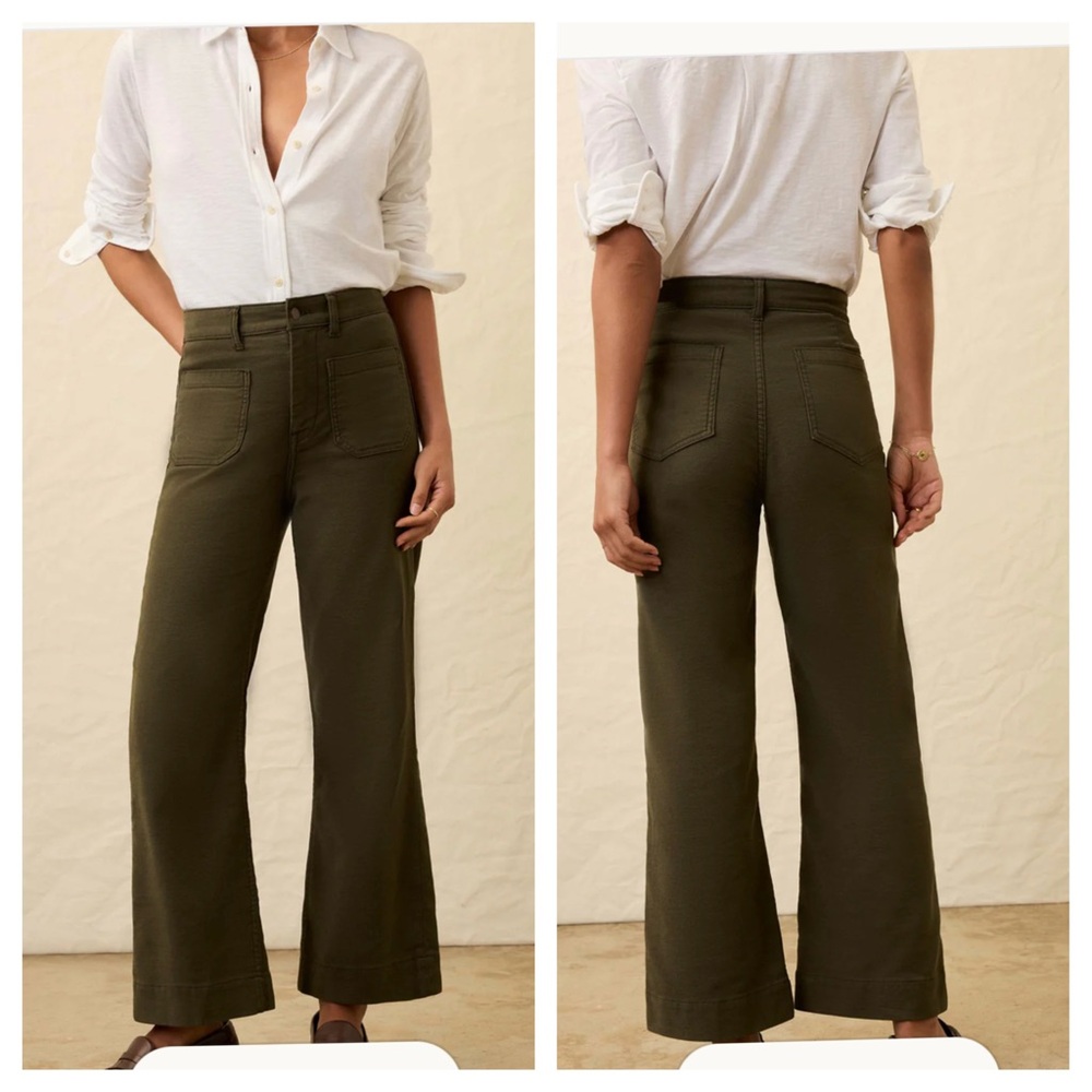 Faherty:: Stretch Terry Patch Pocket Pant - Forest Olive